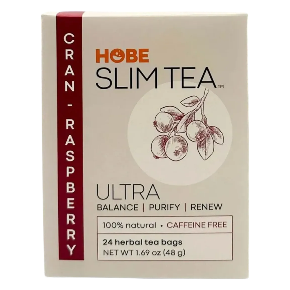 Hobe Labs Delicious Herbal Ultra Slim Tea, Cran-Raspberry - 24 Bags